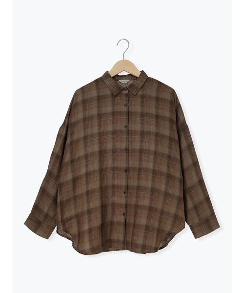 Samansa Mos2（サマンサ モスモス）の「リネンシャツ（シャツ/ブラウス・レディース・オフホワイト/ベージュ/チェック/ストライプ・F）」の20枚目の写真