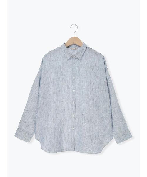 Samansa Mos2（サマンサ モスモス）の「リネンシャツ（シャツ/ブラウス・レディース・オフホワイト/ベージュ/チェック/ストライプ・F）」の21枚目の写真