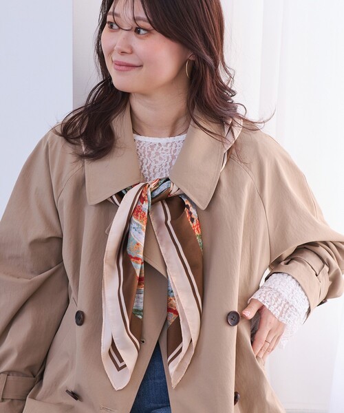 VIS（ビス）の「アソート柄スカーフ 90cm（バンダナ/スカーフ・レディース・ブルー系その他/ベージュ系その他・FREE）」の3枚目の写真