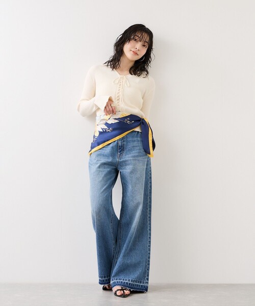 VIS（ビス）の「アソート柄スカーフ 90cm（バンダナ/スカーフ・レディース・ブルー系その他/ベージュ系その他・FREE）」の13枚目の写真