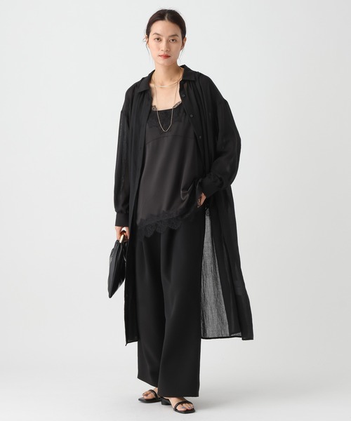 Elura(エルーラ)の「ボイルシャンブレーシャツワンピ/636884(ワンピース・レディース・ピンク/グレイッシュベージュ/ブラック・FREE)」の4枚目の写真