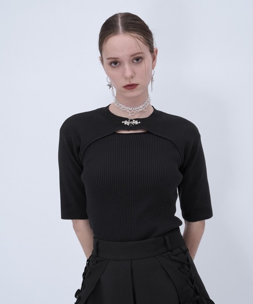 HARE（ハレ）の「モードカナグニットトップス(HARE)（ニット/セーター・レディース・ブルー/ブラック/グリーン・FREE）」の21枚目の写真