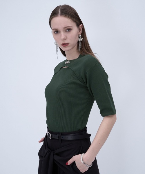 HARE（ハレ）の「モードカナグニットトップス(HARE)（ニット/セーター・レディース・ブルー/ブラック/グリーン・FREE）」の15枚目の写真