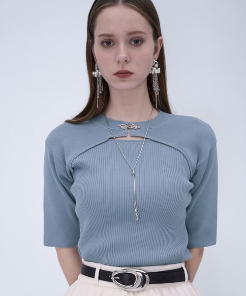 HARE（ハレ）の「モードカナグニットトップス(HARE)（ニット/セーター・レディース・ブルー/ブラック/グリーン・FREE）」の19枚目の写真