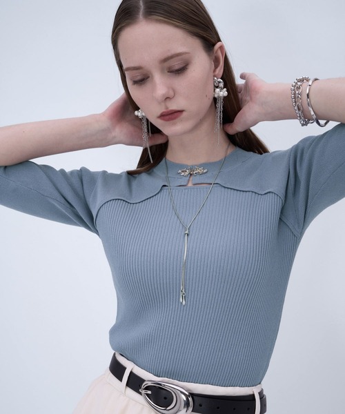 HARE（ハレ）の「モードカナグニットトップス(HARE)（ニット/セーター・レディース・ブルー/ブラック/グリーン・FREE）」の20枚目の写真