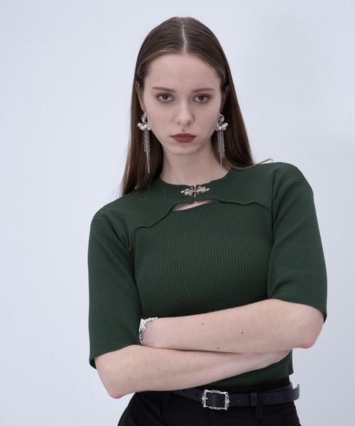 HARE（ハレ）の「モードカナグニットトップス(HARE)（ニット/セーター・レディース・ブルー/ブラック/グリーン・FREE）」の16枚目の写真