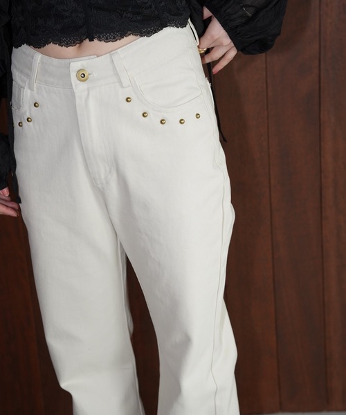 chuclla(チュクラ)の「セミフレアパンツ chw26s159(その他パンツ・レディース・ダークブラウン/オフホワイト・L/M/S)」の8枚目の写真