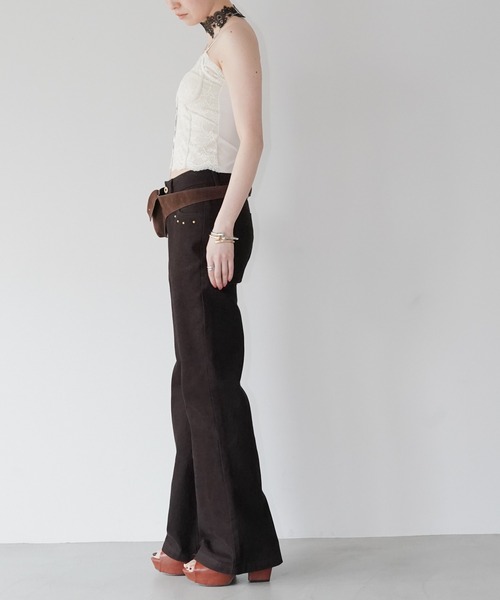 chuclla(チュクラ)の「セミフレアパンツ chw26s159(その他パンツ・レディース・ダークブラウン/オフホワイト・L/M/S)」の16枚目の写真