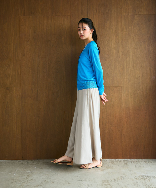 CROSS FUNCTION（クロスファンクション）の「《洗える》サマ美え フロントポケットシアーカーディガン【CROSS FUNCTION/クロスファンクション】（カーディガン/ボレロ・レディース・ブラック/ブルー/ベージュ/ライトグレー・M/L/LL）」の14枚目の写真