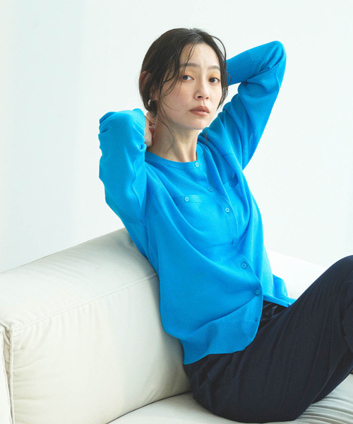 CROSS FUNCTION（クロスファンクション）の「《洗える》サマ美え フロントポケットシアーカーディガン【CROSS FUNCTION/クロスファンクション】（カーディガン/ボレロ・レディース・ブラック/ブルー/ベージュ/ライトグレー・M/L/LL）」の16枚目の写真