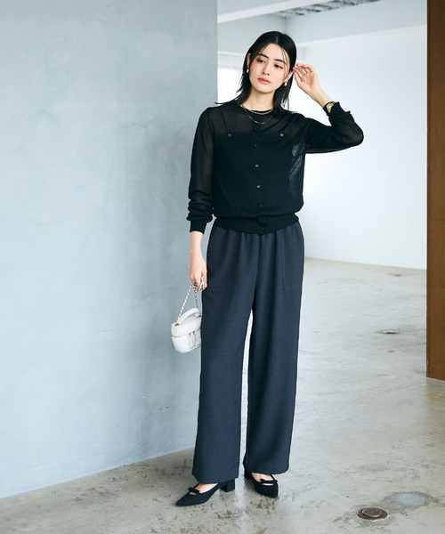 CROSS FUNCTION（クロスファンクション）の「《洗える》サマ美え フロントポケットシアーカーディガン【CROSS FUNCTION/クロスファンクション】（カーディガン/ボレロ・レディース・ブラック/ブルー/ベージュ/ライトグレー・M/L/LL）」の20枚目の写真