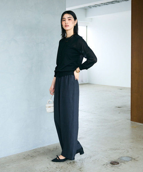 CROSS FUNCTION（クロスファンクション）の「《洗える》サマ美え フロントポケットシアーカーディガン【CROSS FUNCTION/クロスファンクション】（カーディガン/ボレロ・レディース・ブラック/ブルー/ベージュ/ライトグレー・M/L/LL）」の21枚目の写真