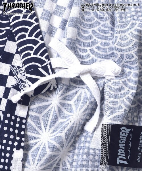 Ampersand（アンパサンド）の「THRASHER　甚平（浴衣・キッズ・ネイビー/オフホワイト・110/100/90/80/140/130/120）」の13枚目の写真