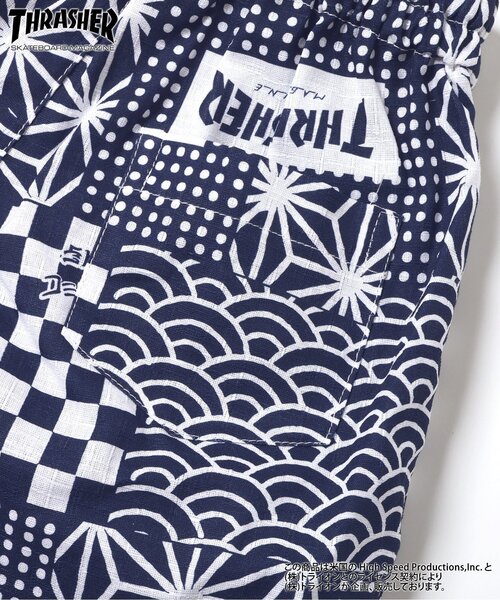 Ampersand（アンパサンド）の「THRASHER　甚平（浴衣・キッズ・ネイビー/オフホワイト・110/100/90/80/140/130/120）」の14枚目の写真