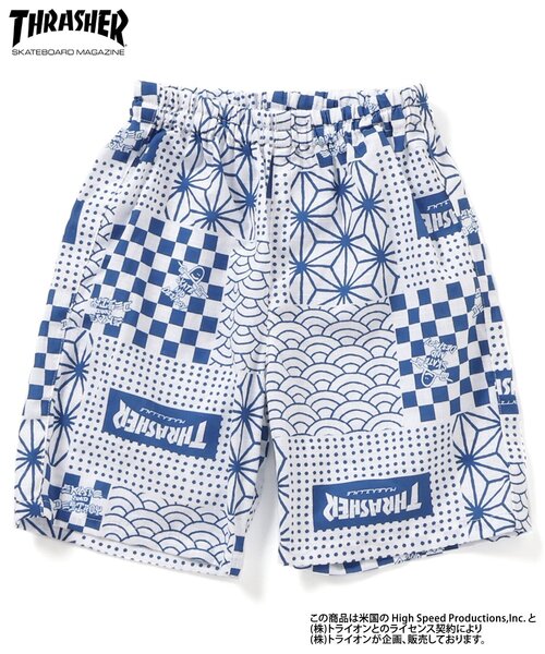 Ampersand（アンパサンド）の「THRASHER　甚平（浴衣・キッズ・ネイビー/オフホワイト・110/100/90/80/140/130/120）」の10枚目の写真