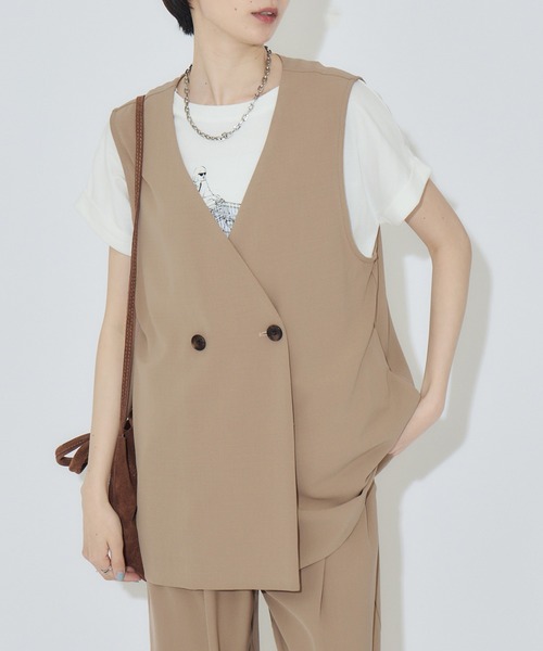 Paradise Picnic（パラダイスピクニック）の「cloche クールストレッチベスト（ベスト・レディース・ベージュ/チャコールグレー/ブラック・FREE）」の3枚目の写真