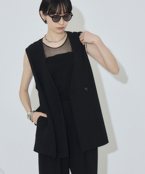 Paradise Picnic（パラダイスピクニック）の「cloche クールストレッチベスト（ベスト・レディース・ベージュ/チャコールグレー/ブラック・FREE）」の4枚目の写真