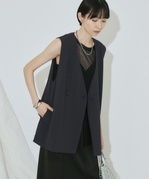 Paradise Picnic（パラダイスピクニック）の「cloche クールストレッチベスト（ベスト・レディース・ベージュ/チャコールグレー/ブラック・FREE）」の19枚目の写真