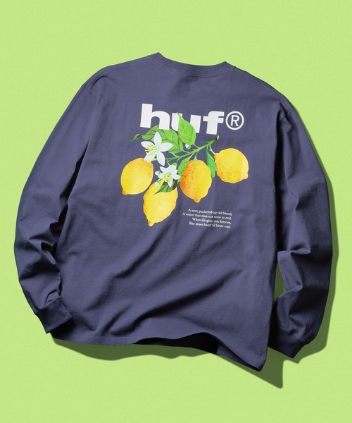 HUF(ハフ)の「SOUR LEMON LS TEE(Tシャツ/カットソー・メンズ・ブラック/ホワイト/ネイビー・S/M/L/XL)」の5枚目の写真