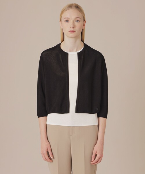 MACKINTOSH LONDON(マッキントッシュ ロンドン)の「ガーターホールガーメントニットカーディガン(カーディガン/ボレロ・レディース・ブラック/ライトブルー/ホワイト・38)」の7枚目の写真