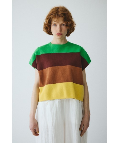 Border box tops ボーダーボックストップス（ニット/セーター）｜HeRIN