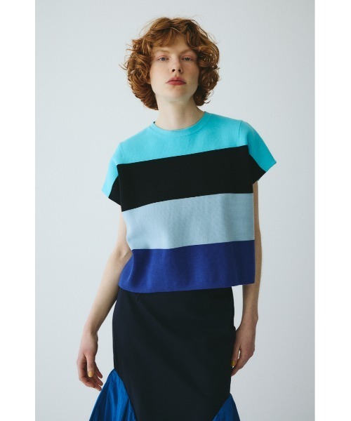 HeRIN.CYE（ヘリンドットサイ）の「Border box tops　　ボーダーボックストップス（ニット/セーター・レディース・ブルー系その他/グリーン系その他/オレンジ系その他・FREE）」の9枚目の写真