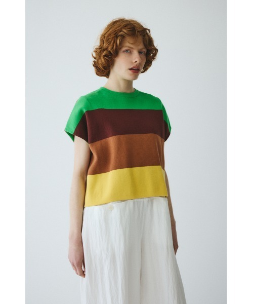 HeRIN.CYE（ヘリンドットサイ）の「Border box tops　　ボーダーボックストップス（ニット/セーター・レディース・ブルー系その他/グリーン系その他/オレンジ系その他・FREE）」の14枚目の写真