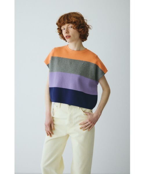 HeRIN.CYE（ヘリンドットサイ）の「Border box tops　　ボーダーボックストップス（ニット/セーター・レディース・ブルー系その他/グリーン系その他/オレンジ系その他・FREE）」の19枚目の写真