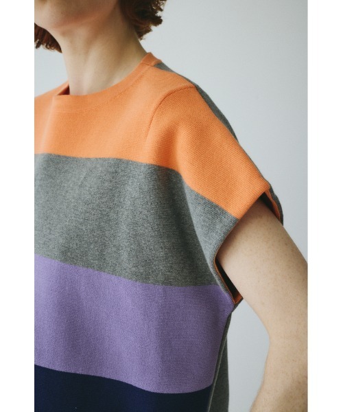 HeRIN.CYE（ヘリンドットサイ）の「Border box tops　　ボーダーボックストップス（ニット/セーター・レディース・ブルー系その他/グリーン系その他/オレンジ系その他・FREE）」の6枚目の写真