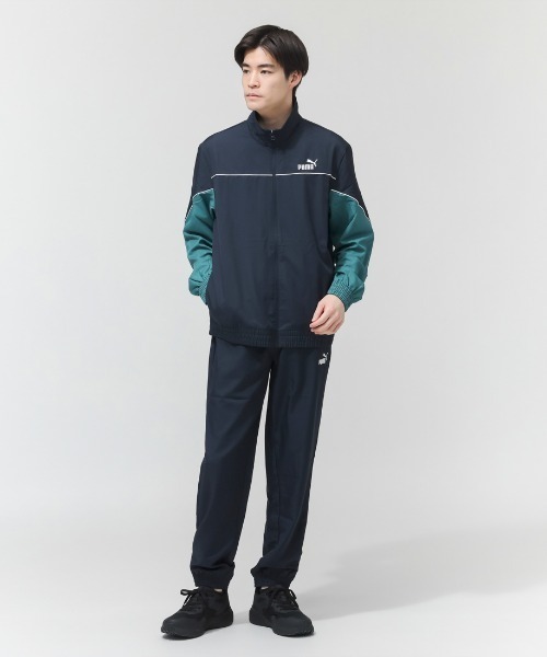 PUMA(プーマ)の「【別注】プーマ PUMA ウーブン カラーブロック スーツ 限定コラボ(ジャージ・メンズ・ネイビー/ブラック・S/M/L/LL/3L)」の1枚目の写真