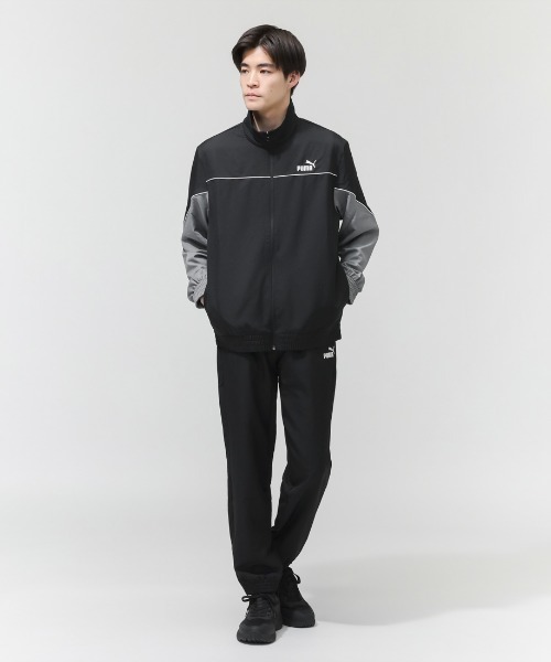 PUMA(プーマ)の「【別注】プーマ PUMA ウーブン カラーブロック スーツ 限定コラボ(ジャージ・メンズ・ネイビー/ブラック・S/M/L/LL/3L)」の2枚目の写真