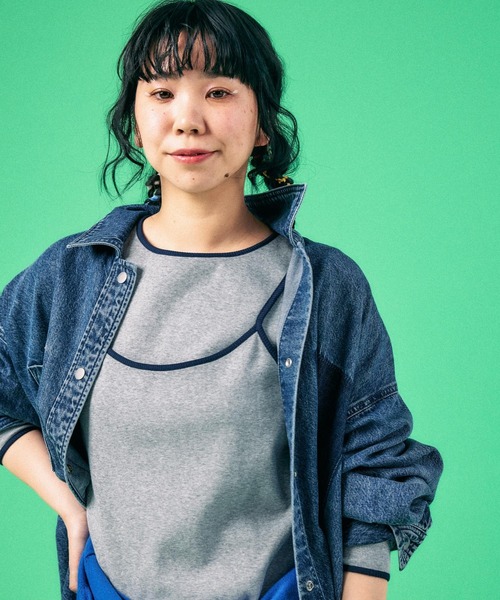 LEPSIM(レプシィム)の「キャミドッキングリブプルオーバー 639368(Tシャツ/カットソー・レディース・グレー/イエロー・FREE)」の1枚目の写真