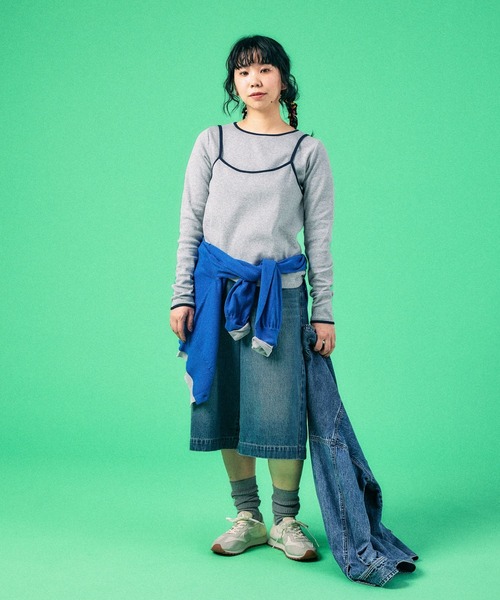 LEPSIM(レプシィム)の「キャミドッキングリブプルオーバー 639368(Tシャツ/カットソー・レディース・グレー/イエロー/オフホワイト・FREE)」の14枚目の写真
