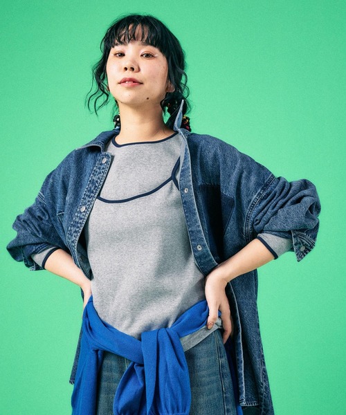 LEPSIM(レプシィム)の「キャミドッキングリブプルオーバー 639368(Tシャツ/カットソー・レディース・グレー/イエロー/オフホワイト・FREE)」の16枚目の写真