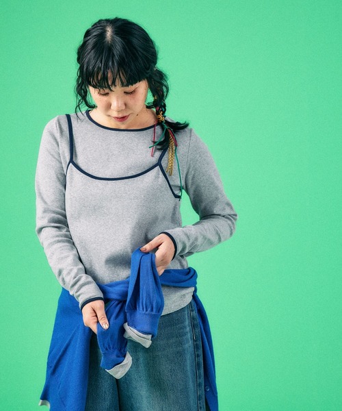 LEPSIM(レプシィム)の「キャミドッキングリブプルオーバー 639368(Tシャツ/カットソー・レディース・グレー/イエロー/オフホワイト・FREE)」の17枚目の写真