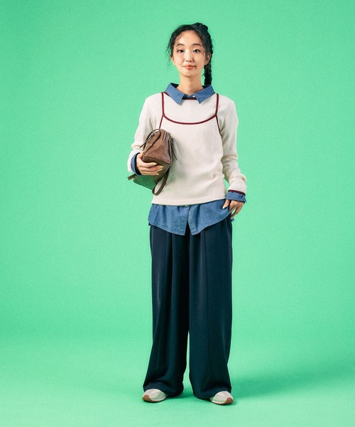 LEPSIM(レプシィム)の「キャミドッキングリブプルオーバー 639368(Tシャツ/カットソー・レディース・グレー/イエロー/オフホワイト・FREE)」の10枚目の写真