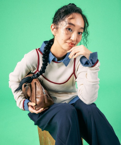 LEPSIM(レプシィム)の「キャミドッキングリブプルオーバー 639368(Tシャツ/カットソー・レディース・グレー/イエロー/オフホワイト・FREE)」の5枚目の写真
