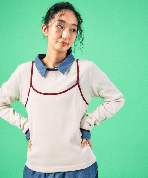 LEPSIM(レプシィム)の「キャミドッキングリブプルオーバー 639368(Tシャツ/カットソー・レディース・グレー/イエロー/オフホワイト・FREE)」の6枚目の写真