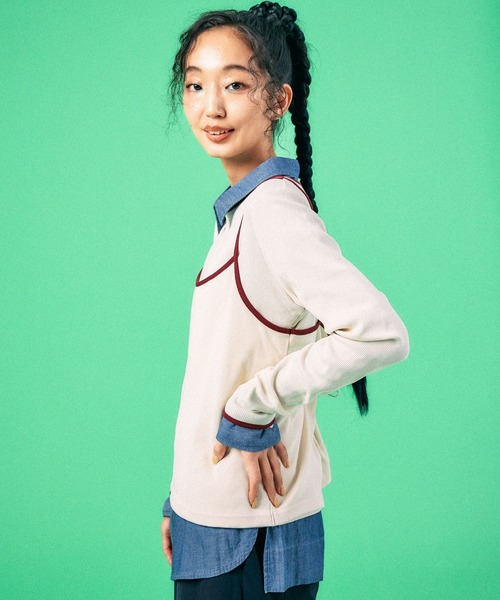 LEPSIM(レプシィム)の「キャミドッキングリブプルオーバー 639368(Tシャツ/カットソー・レディース・グレー/イエロー/オフホワイト・FREE)」の7枚目の写真