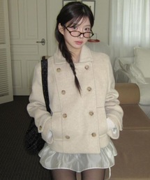 semplice（センプリチェ）の「ダブルブレスト ショートコート（ピーコート）」