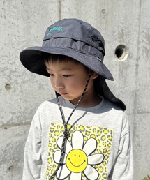 THRASHER | THRASHER ロゴ刺繍 キッズ サンシェード バケットハット（あご紐付き）(ハット)