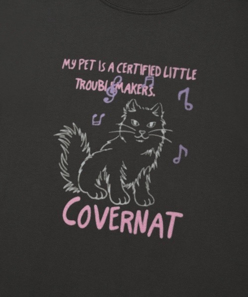 COVERNAT(カバーナット)の「WOMAN OVERSIZED CAT GRAPHIC T-SHIRT(Tシャツ/カットソー・レディース・ホワイト/チャコールグレー・MEDIUM/SMALL)」の17枚目の写真
