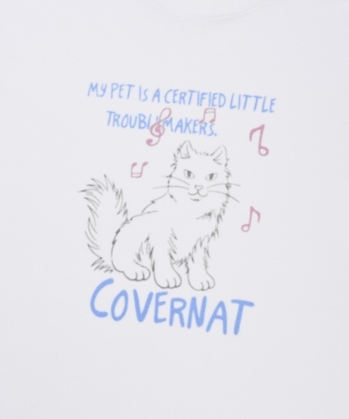 COVERNAT(カバーナット)の「WOMAN OVERSIZED CAT GRAPHIC T-SHIRT(Tシャツ/カットソー・レディース・ホワイト/チャコールグレー・MEDIUM/SMALL)」の10枚目の写真