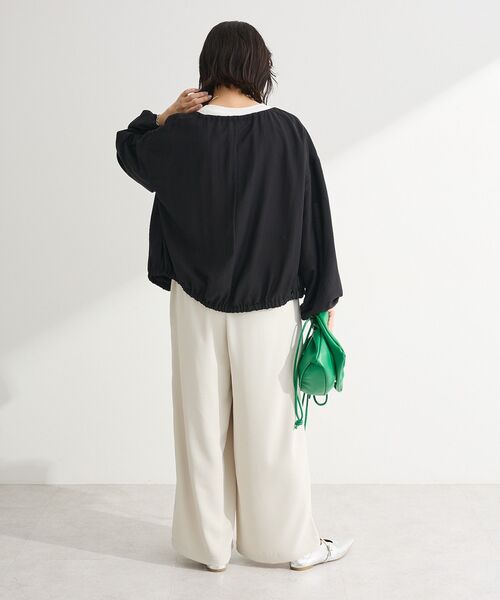 Green Parks(グリーンパークス)の「ドロストネックシアーブルゾン(ブルゾン・レディース・グレイッシュベージュ/ブラック/ホワイト系その他2・FREE)」の16枚目の写真