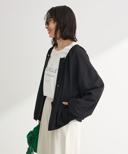 Green Parks(グリーンパークス)の「ドロストネックシアーブルゾン(ブルゾン・レディース・グレイッシュベージュ/ブラック/ホワイト系その他2・FREE)」の18枚目の写真