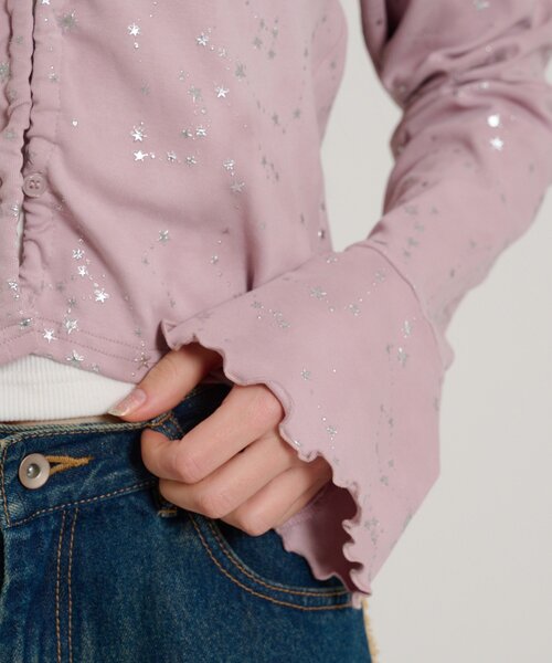 w closet(ダブルクローゼット)の「星リボンカーデ(Tシャツ/カットソー・レディース・ピンク/ブルー/オフホワイト/グレー/ブラック・FREE)」の13枚目の写真