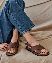 JERUSALEM SANDALS（エルサレム サンダル）の「92BNN ELAN BUCKLE-BROWN (エランバックル)（サンダル）」