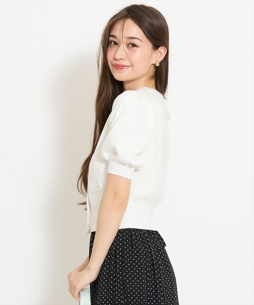 WILLSELECTION（ウィルセレクション）の「シアーレースカラーカーディガン（カーディガン/ボレロ・レディース・オフホワイト/イエロー/ネイビー/ラベンダー・FREE）」の6枚目の写真