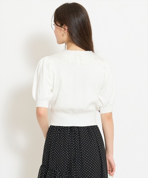 WILLSELECTION（ウィルセレクション）の「シアーレースカラーカーディガン（カーディガン/ボレロ・レディース・オフホワイト/イエロー/ネイビー/ラベンダー・FREE）」の7枚目の写真