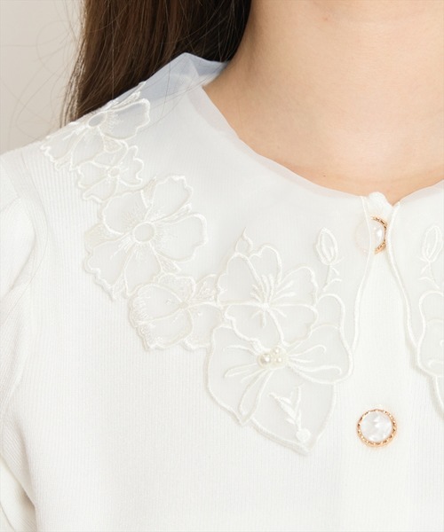 WILLSELECTION（ウィルセレクション）の「シアーレースカラーカーディガン（カーディガン/ボレロ・レディース・オフホワイト/イエロー/ネイビー/ラベンダー・FREE）」の9枚目の写真